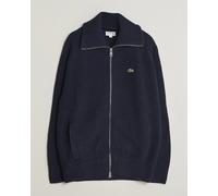 Lacoste Heavy Wool Knitted Full Zip Navy Blue Blau XL