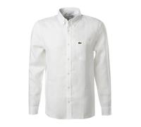 LACOSTE Hemd Herren Regular Fit Langarm Baumwolle Weiß, 40