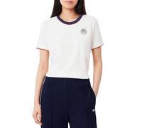 Lacoste Heritage Badge Damen-T-Shirt, Weiß, Ultra Dry, weiß, 38