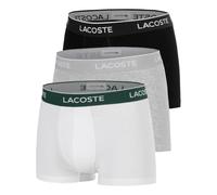 Lacoste Herren 3-Pack Strech Cotton Boxershorts, Noir/Blanc-Argent Chine, M