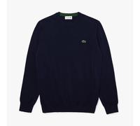 Lacoste für Herren. AH1985_166 Bio-Baumwollpullover mit Rundhalsausschnitt Marineblau (XL), Lässig, Baumwolle, Langarm