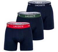 LACOSTE Herren Boxershorts, 3er Pack - Boxer Briefs, Cotton Stretch, Logobund Dunkelblau / 2XL XXL Blau