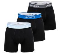 LACOSTE Herren Boxershorts, 3er Pack - Boxer Briefs, Cotton Stretch, Logobund Schwarz/Blau XL