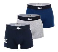 LACOSTE Herren Boxershorts, 3er Pack - Trunks, Big Croc Print, Cotton Stretch XL Blau