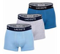 LACOSTE Herren Boxershorts, 3er Pack - Trunks, Casual, Cotton Stretch, Logobund Blau/Grau 2XL