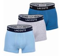 LACOSTE Herren Boxershorts, 3er Pack - Trunks, Casual, Cotton Stretch, Logobund S Blau
