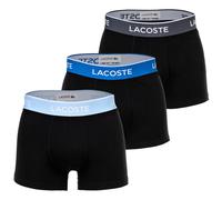 LACOSTE Herren Boxershorts, 3er Pack - Trunks, Casual, Cotton Stretch, Logobund Schwarz/Blau/Grau / 2XL XXL Schwarz