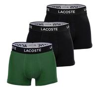 LACOSTE Herren Boxershorts, 3er Pack - Trunks, Casual, Cotton Stretch, Logobund Schwarz/Grün / L L Mehrfarbig