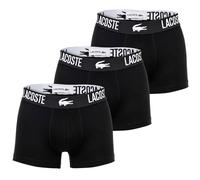 LACOSTE Herren Boxershorts, 3er Pack - Trunks, Cotton Stretch, Logobund Schwarz / 2XL XXL Schwarz