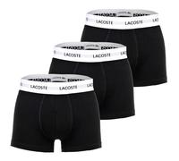 LACOSTE Herren Boxershorts, 3er Pack - Trunks, Cotton Stretch, Logobund Schwarz L