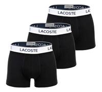LACOSTE Herren Boxershorts, 3er Pack - Trunks, Cotton Stretch, Logobund Schwarz L
