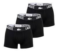 LACOSTE Herren Boxershorts, 3er Pack - Trunks, Cotton Stretch, Logobund Schwarz S