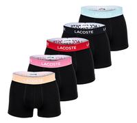 LACOSTE Herren Boxershorts, 5er Pack - Trunks, Casual, Cotton Stretch, Logobund Schwarz/Pastell 2XL
