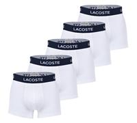 LACOSTE Herren Boxershorts, 5er Pack - Trunks, Casual, Cotton Stretch, Logobund Weiß S