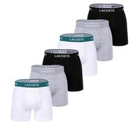 LACOSTE Herren Boxershorts, 6er Pack - Boxer Briefs, Cotton Stretch, Logobund Schwarz/Weiß/Grau / XL XL Mehrfarbig