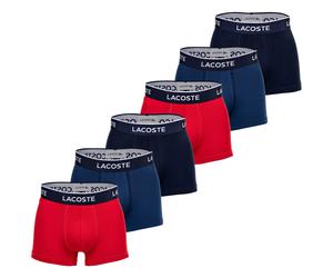 LACOSTE Herren Boxershorts, 6er Pack - Trunks, Casual, Cotton Stretch, Logobund M Mehrfarbig
