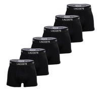 LACOSTE Herren Boxershorts, 6er Pack - Trunks, Casual, Cotton Stretch, Logobund Schwarz 2XL