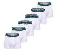 LACOSTE Herren Boxershorts, 6er Pack - Trunks, Casual, Cotton Stretch, Logobund Weiß 2XL