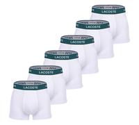LACOSTE Herren Boxershorts, 6er Pack - Trunks, Casual, Cotton Stretch, Logobund Weiß / L L Weiß