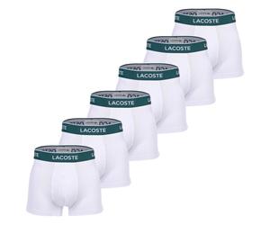 LACOSTE Herren Boxershorts, 6er Pack - Trunks, Casual, Cotton Stretch, Logobund Weiß S