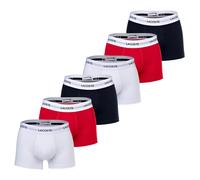 LACOSTE Herren Boxershorts, 6er Pack - Trunks, Cotton Stretch, Logobund Dunkelblau/Weiß/Rot / M M Mehrfarbig