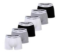 LACOSTE Herren Boxershorts, 6er Pack - Trunks, Cotton Stretch, Logobund Schwarz/Weiß/Grau / L L Mehrfarbig