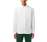 Lacoste Herren Businesshemd Langarm CH1911, Männer Hemd,einfarbig,Regular Fit,Weiß,46