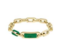 Lacoste Herren Gliederarmband Kollektion CREW aus Edelstahl (Silber oder Gold) mit einer Farbigen Gravierten Plakette