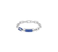 Lacoste Herren Gliederarmband Kollektion CREW aus Edelstahl (Silber oder Gold) mit einer Farbigen Gravierten Plakette