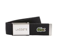 LACOSTE Herren Gürtel aus Stoff - schönes Etui, gravierter Schiebeschnallenverschluss 110 cm Schwarz