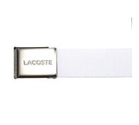 LACOSTE Herren Gürtel aus Stoff - schönes Etui, gravierter Schiebeschnallenverschluss weiß 130 cm