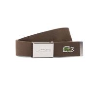 LACOSTE Herren Gürtel aus Stoff - schönes Etui, gravierter Schiebeschnallenverschluss Braun (Morel) 110 cm