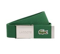 LACOSTE Herren Gürtel aus Stoff - schönes Etui, gravierter Schiebeschnallenverschluss Grün (Vert) 90 cm