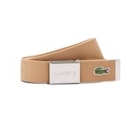 LACOSTE Herren Gürtel aus Stoff - schönes Etui, gravierter Schiebeschnallenverschluss Hellbraun (Tan) 100 cm