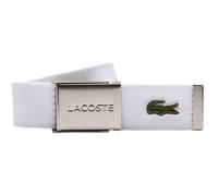 LACOSTE Herren Gürtel aus Stoff - schönes Etui, gravierter Schiebeschnallenverschluss weiß 130 cm
