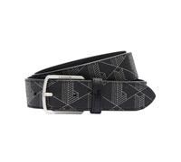 LACOSTE Herren Gürtel - Coated Canvas Monogram Belt, 35 mm, schwarz, 90 cm Schwarz
