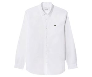 Lacoste Herren Hemd aus Baumwollpopeline Slim Fit, weiss, Gr. 44