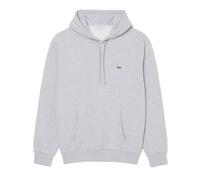 Lacoste Hoodie Silver Chine, Relaxed Fit, Baumwoll-Mix, Hellgrau Melange, Gr. L