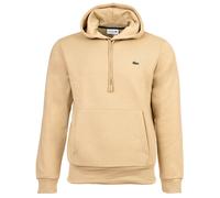 LACOSTE Herren Hoodie mit Kapuze - Sweatshirt, aufgerautes Fleece, Baumwoll-Mix Beige L