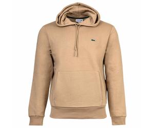 LACOSTE Herren Hoodie mit Kapuze - Sweatshirt, aufgerautes Fleece, Baumwoll-Mix Braun S