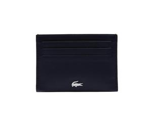 LACOSTE Herren Kreditkartenhülle, echtes Leder - Credit Card Holder, 7,5x11x1cm (HxLxB) Blau