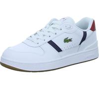 Lacoste Herren Low Sneaker T-Clip Set Weiß Leder Textil Mix, Farbauswahl:Weiss-Kombi, 9999-englisch-eu-mapping:44,5