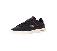 Lacoste Herren Low-Top Sneaker Europa PRO 222 1 SMA, Männer Halbschuhe,Wechselfußbett,straßenschuhe,Strassenschuhe,SCHWARZ/ROT (1B5),43 EU / 9 UK