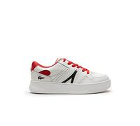 Lacoste Herren Low-Top Sneaker L005 222 1 SMA, Männer Halbschuhe,Men's,man,Halbschuhe,straßenschuhe,Strassenschuhe,Weiss/ROT (286),45 EU / 10.5 UK