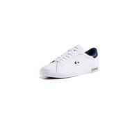 Lacoste Herren Low-Top Sneaker T-Clip 0120 2 SMA, Männer Halbschuhe,schnürschuhe,schnürer,Business,Freizeit,WHT/NVY/RED (407),45 EU / 10.5 UK