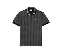 Lacoste Herren Monogram Jacquard Polohemd, Noir/Graphite, L