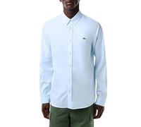 Lacoste Herren Oberhemd Langarm CH2933, Männer Hemd,Button-down,einfarbig,Regular Fit,Blau,42