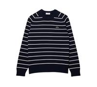 Lacoste Herren Pullover aus Baumwolle mit 3D-Strick und Rundhalsausschnitt Navy Blau-Weib : XXL
