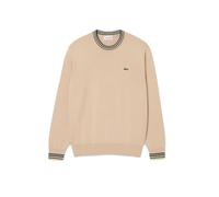 Lacoste Herren Pullover aus Baumwolljersey mit Streifendetail AH5158 3617075002531 - S, beige, XL