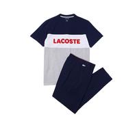 Lacoste Herren Pyjama 4H9925 Argent Chine/Marine-Blanc C12L